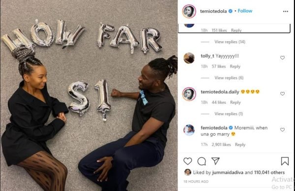 Otedola Asks Temi, Mr Eazi When They Intend To Marry